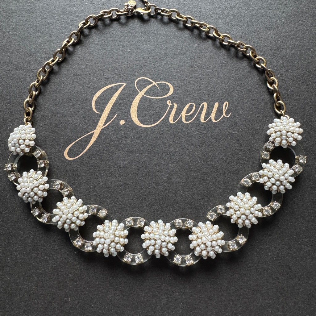 J Crew Pearl Acetate Statement Necklace 75$